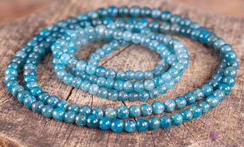 Blauer APATIT Kristall Schmuck - Wickelarmband, Perlenkettenarmband, E1625 - Bild 3 von 10