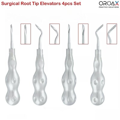 Elevadores de raíz dental de 4 piezas: extracción de dientes flojos y luxados