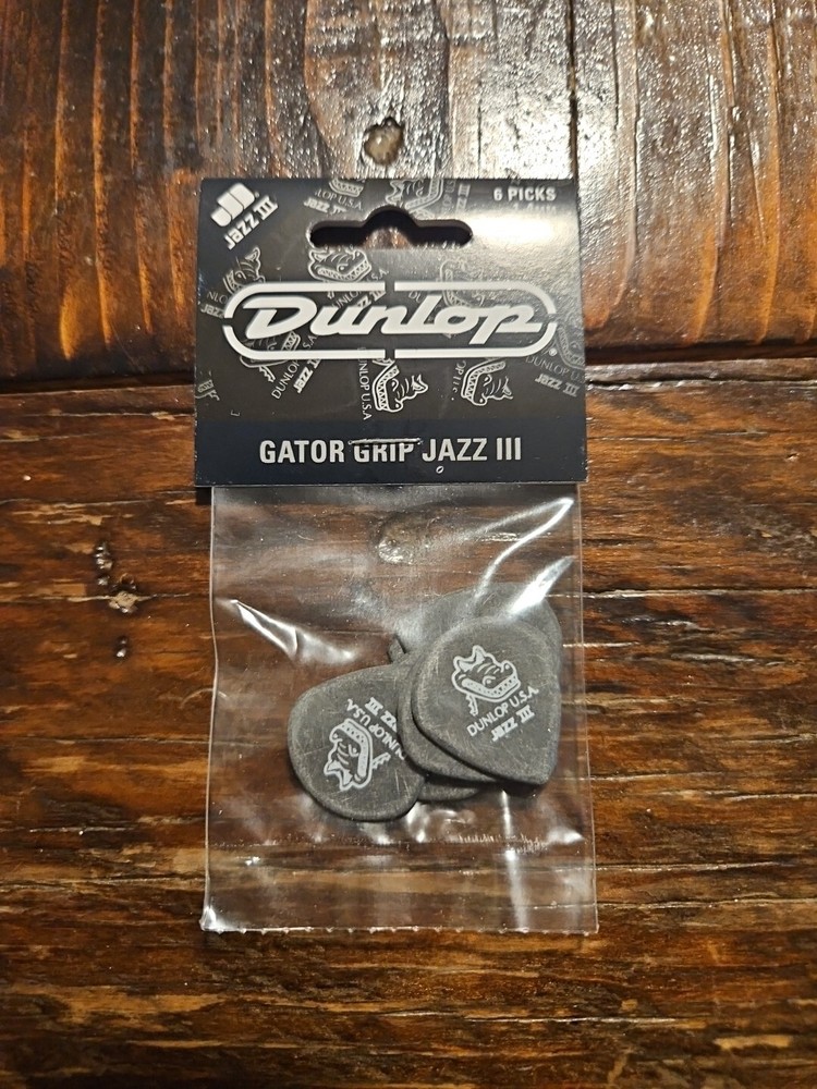 Dunlop 571P1.4 Gator Grip Jazz III Guitar Picks 6-Pack 1.4mm Heavy Grip  