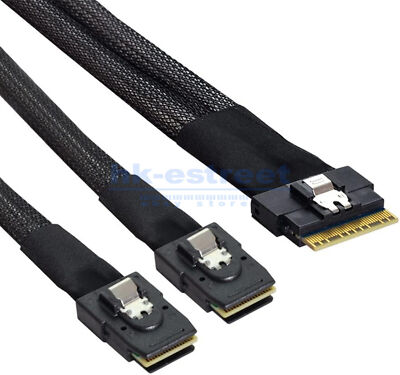 SLIM SAS SFF-8654 8I to 2 Ports MINI SAS 8087 server connection Cable 0.5M