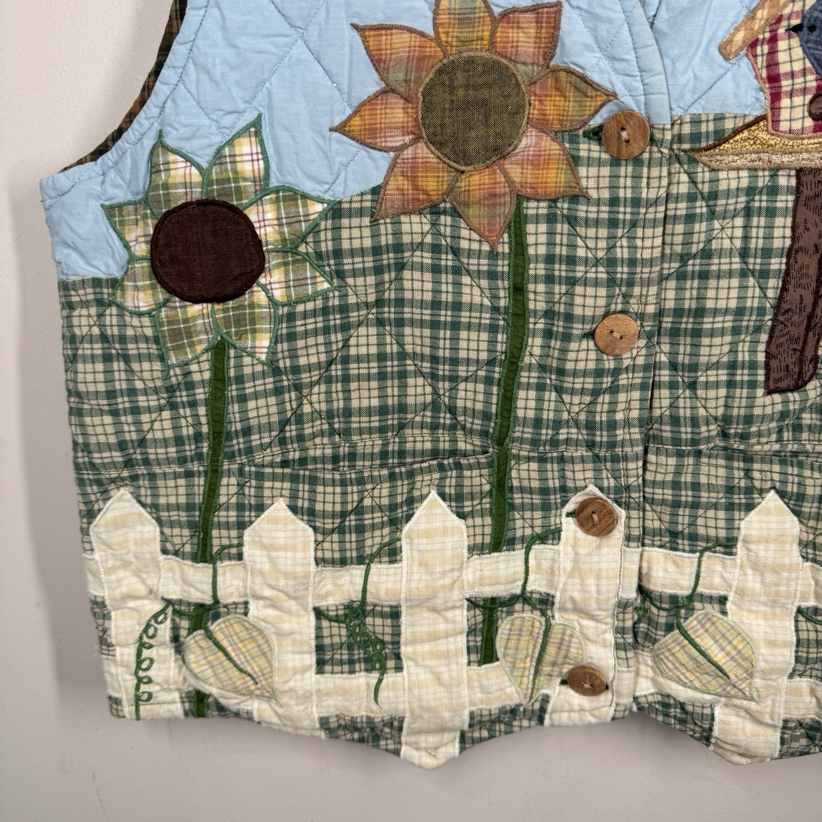 Handmade Quilted Vest Whimsy OS Patchwork Appliqu… - image 4