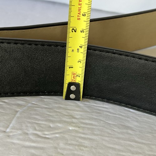 EUC Steve Madden Men’s Faux Leather Belt Silver Tone Buckle Size XL Work Wear - Picture 8 of 12