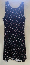 Ann Taylor Factory Sleeveless V-Neck Fit & Flare Midi Dress Black Size 14