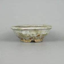 Japanese Bonsai Pot by Bunsan Echizen 14.5cm Round Glazed Small Pottery New