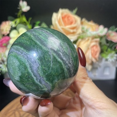 0.8LB 2.5'' Natural Verdite Sphere Ball Decor Crystal Healing Reiki Energy 
