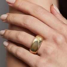 briony raymond jumbo Sloan ring 18k yellow size 7 , 7.5mm pur177-a!