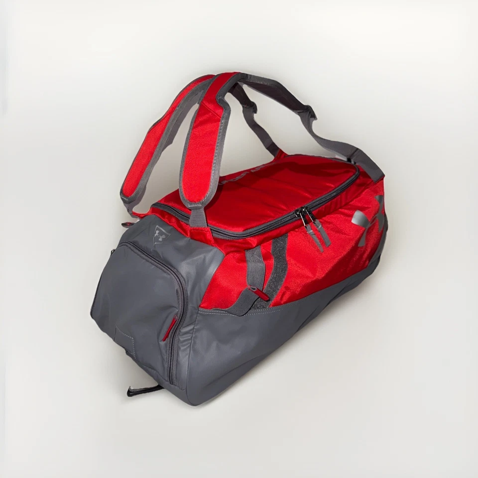 Mochila Under Armour Converge Duffle Ginásio Bolsa de Viagem Taco Vermelho/Cinza OSFA - Imagem 4 de 4