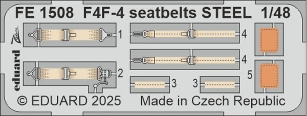 Eduard Accessories FE1508 - 1:48 F4F-4 Seatbelts Steel Academy - Neu-image