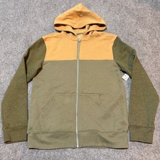 NEW Sonoma Sweatshirt Youth Boys Large Green Fleece Hooded Full Zip Long Sleeve