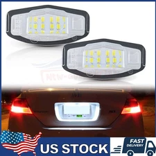2Pcs LED License Plate Light Tag Lamp White For Honda Accord Civic Sedan
