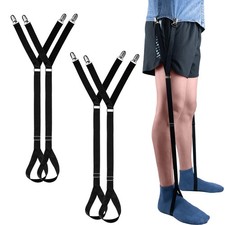 2 Pairs Shirt Stays for Men,Adjustable Elastic Shirt Garters/Tucker for Men a...