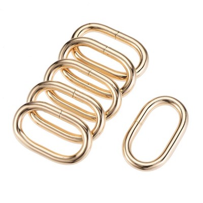 Metal Oval Ring Buckles 32x15mm for Bags Belts DIY Gold Tone 6pcs