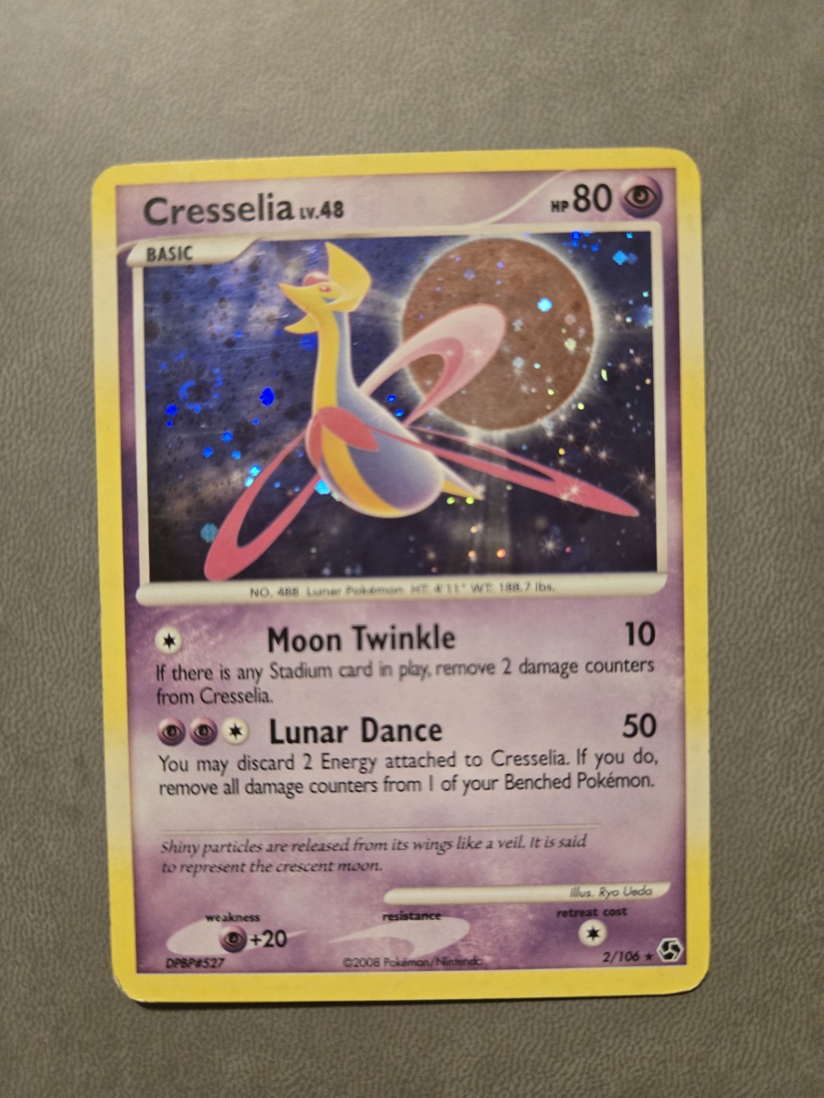 Pokemon TCG Cresselia Great Encounters Holo Card 2/106 LP/MP Condition