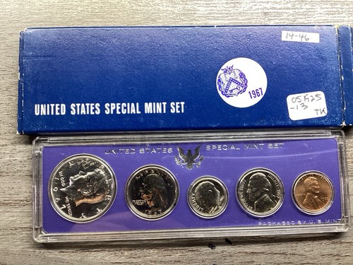 1967 U.S. Special Mint Set (SMS) 5 Coin Set w/40% Silver Kennedy-051925-13 - Picture 2 of 4