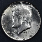 1964 50C KENNEDY SILVER HALF DOLLAR KM# 202 Grade:  BU A6787