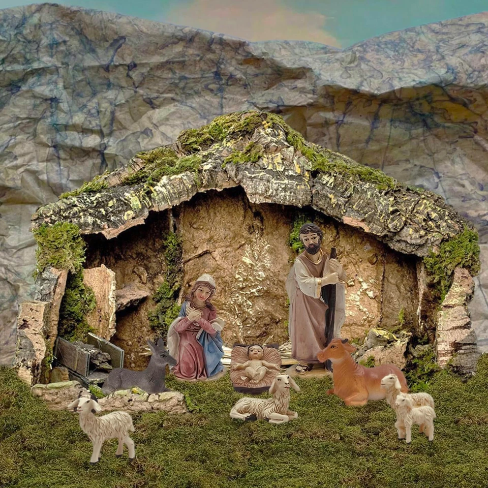 Set 6 Pezzi Pecorelle Bianche Da 20 Cm in Resina - Pecore per Presepe Da 11 Cm - - Immagine 4 di 4