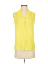 Violet & Claire Women Yellow Sleeveless Blouse S