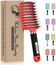 Detangling Brush Boar Bristles Hair Brush Make Hair Shiny  Healthier Curved and