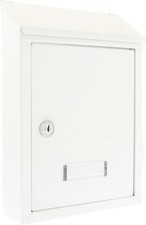 Burg-Wachter Post Box MB09 Galvanised Steel Weatherproof White For Home - NEW
