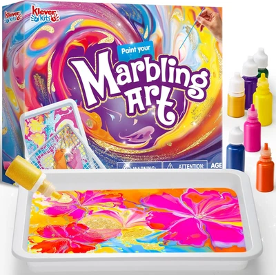 BESUCHE DEN KLEVER KITS-STORE Klever Kits Wasser Marmorierfarbe Für Kinder,Magic Marbling Paint Art Für Mädche