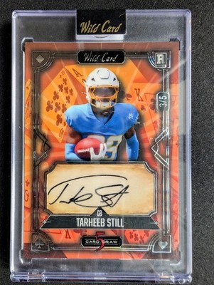 2024 Wild Card 5 Card Draw Tarheeb Still 3/5 Orange Red Los Angeles Chargers
