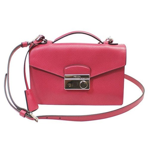 Prada bag for women BT0960 PRADA 2WAY hand shoulder bag leather peonia pink BT09