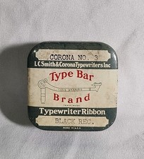 Type Bar Brand Vintage Typewriter Ribbon LC Smith & Corona Typewriters Inc. Tin! thumbnail