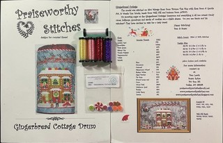 3x Xstitch CHART: PRAISEWORTHY STITCHES Cottage Sleigh Ride Silent Night RQ41