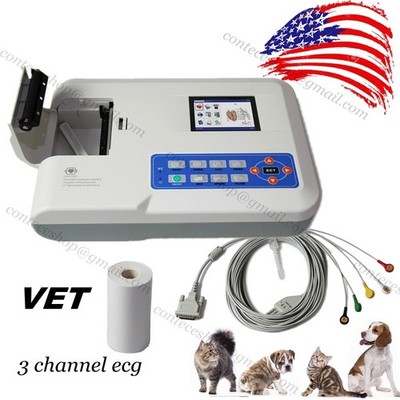 CONTEC ECG300G-vet Digital 3 Channel 5 lead Electrocardiograph EKG Machine