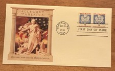 FDC Scott #O147 USA 19¢ Fleetwood Allegory Of America 1991