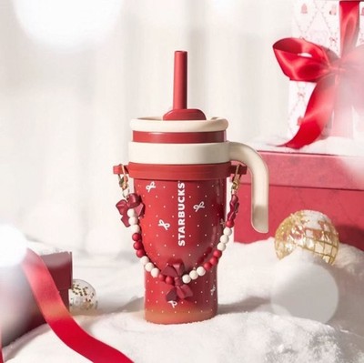 Starbucks 2025 China Christmas Red Bow 18oz SS Tumbler #