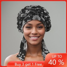 Braid Hijab Hats African Headtie Bonnet Head Wrap Nigerian Auto Gele Headwear