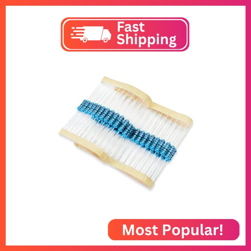 Innfeeltech 50 Pcs 1W 1% Tolerance 2.2K Ohm Metal Film Resistor Resistance for D