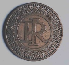 Richmond Indiana and other places-Indiana Railroad token ***