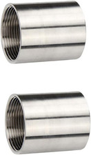 2Pcs 304 Stainless Steel Female Pipe Coupling 1/2 NPT Thread Polished Fitting