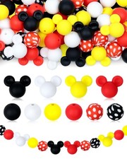 FIVEIZERO 76PCS Mouse Silicone Beads Kit Large, Colorful