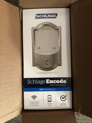 Schlage Encode Smart Wi Fi Deadbolt with Camelot Trim - Satin Nickel...