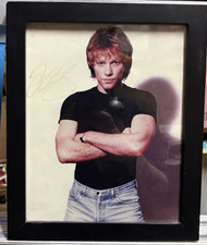 SIGNED Jon Bon Jovi - Glossy Photo Portrait FRAMED 9.5" x 11.5"