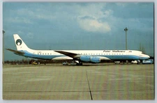 s DC-8 Point Mulhouse airline aviation Postcard