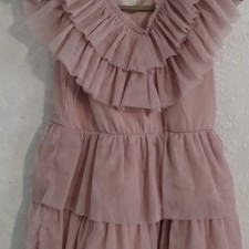 Pink Tulle Ruffle Layered Sleeveless Knee Length Tutu Dress Girls Princess Party