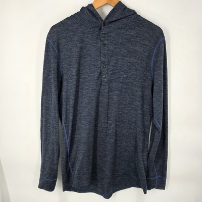 #ad Walter Sky WS MH02 Merino Wool Blend Pullover Hoodie Men’s Large Navy Blue $59.99