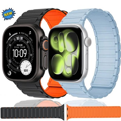 Magnetic Silicone Strap for Apple Watch Band Ultra 3 49mm 11 10 9 8 7 SE 38-46mm
