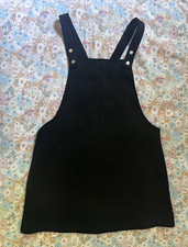 FOREVER 21 Black Women’s Size M Pinafore Dress with Pockets and Adjustable Snaps