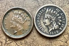American Civil War Coin Lot - 1862 Indian Head Penny + 1864 Union For Ever Token
