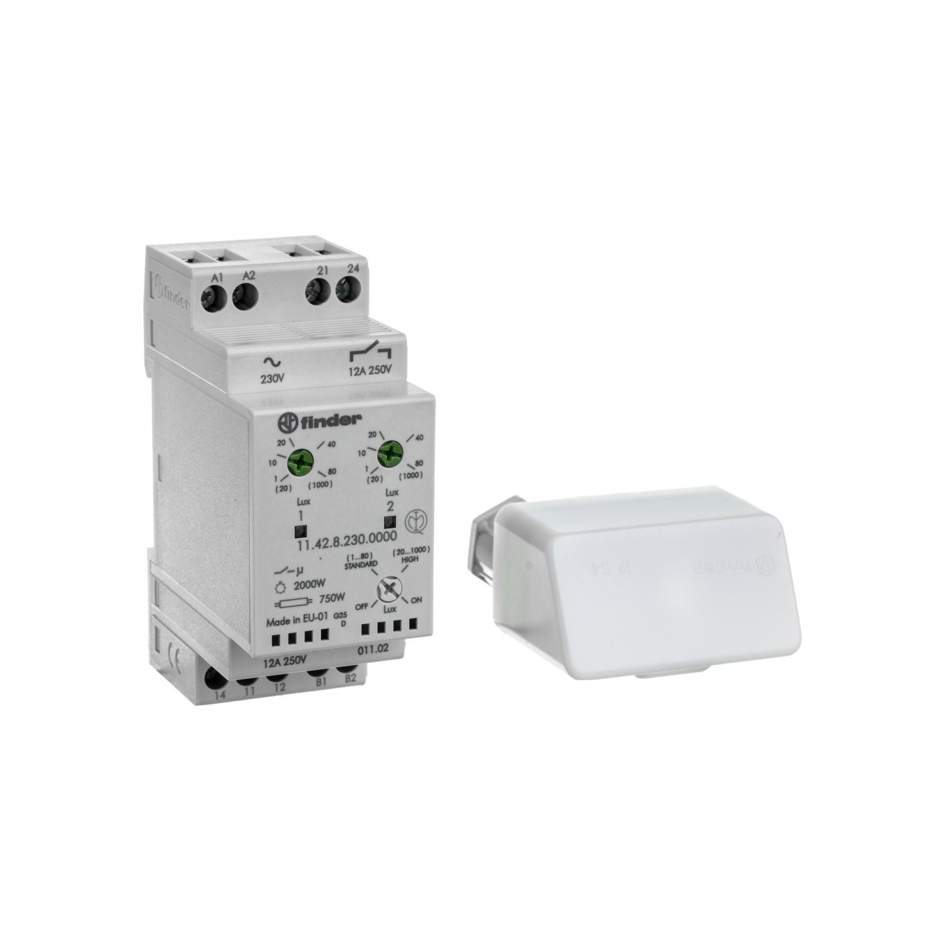 Finder 11.42.8.230.0000 Twilight Switch for 35mm DIN Rail 1 COC 1 NOC - Image 3