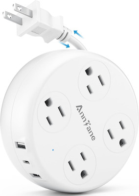 Japan Travel Adapter with USB C, US to Japan Plug Adapter with 4 Outlets 3 USB P