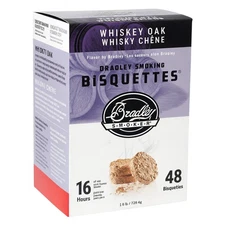 Bradley Smoker 48 Pack Whiskey Oak Flavor Bisquettes Premium Hardwood Chips