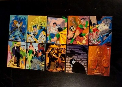 PACKS OF 10 - LOOSE DC CARDS: Batman Knightquest, Death In The Family, 90's GOOD