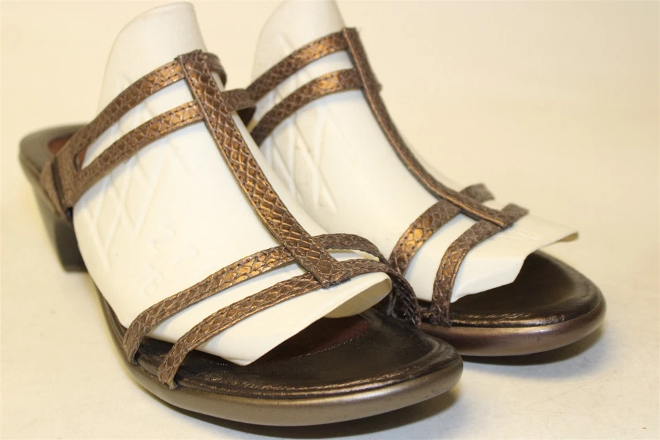 Naot Avantgarde Loop Womens Size 8 8.5 39 Bronze Snakeprint Leather Slides Shoes - Image 2 of 4