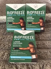 (3) Biofreeze Pain Relief Large Patches -  Knee & Lower Back Patch -  5 Count